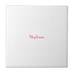 Monogram Template Pink Custom Name Gift 2023 Tile<br><div class="desc">Designed with text template for monogram name and elegant two tone background in pink and white,  this is great for occasions like weddings,  bridal shower,  birthdays,  anniversary,  Christmas,  holidays etc.</div>