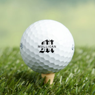 Monogram Template Wedding Favour Name Golf Balls