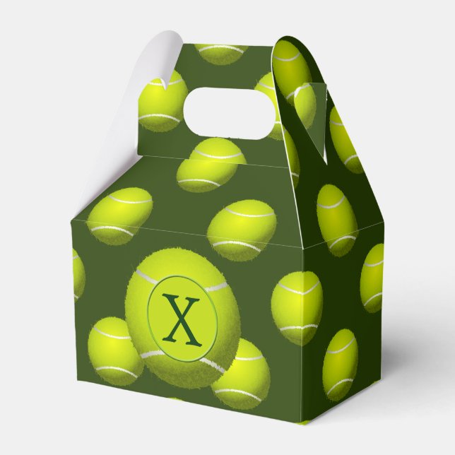 Monogram Tennis Balls Sports pattern, Favor Box (Front Side)