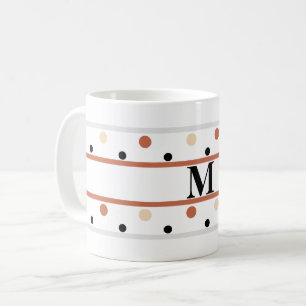 Monogram Terra Cotta Sand Polka Dots Coffee Mug