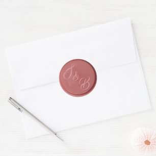  Monogram terracotta wax seal wedding stickers