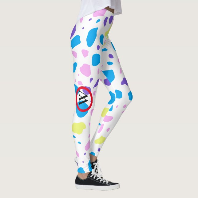 MONOGRAM TERRAZZO PATTERN  MULTICOLOR LEGGINGS (Right)