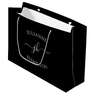Monogram Text Template Large Gift Bag