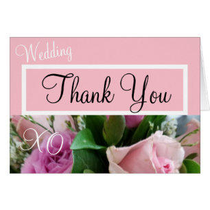 Monogram Thank You Wedding Pink Roses