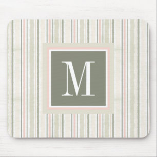 Monogram   The Joy of White   Watercolor Floral Mouse Pad