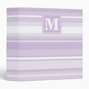 Monogram thistle purple stripes binder