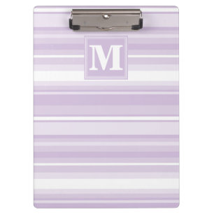 Monogram thistle purple stripes clipboard