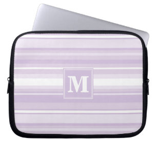 Monogram thistle purple stripes laptop sleeve