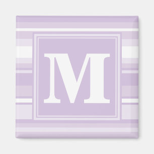 Monogram thistle purple stripes magnet