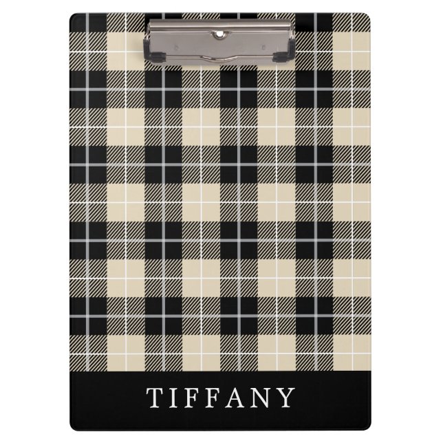 Monogram Thomson Camel Tartan Plaid Pattern Clipboard (Front)