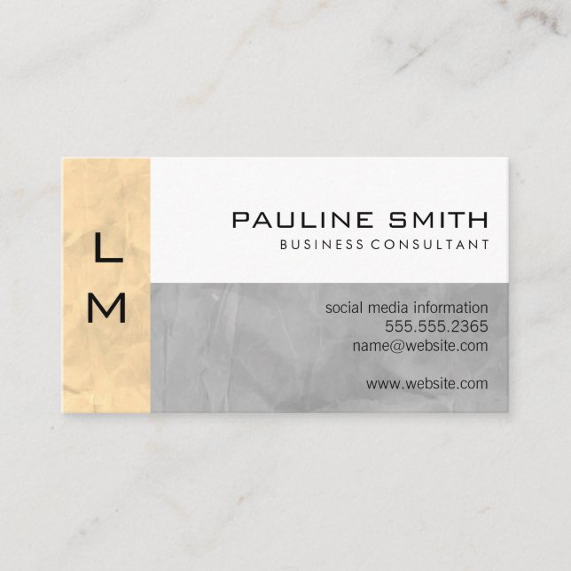 Monogram Three Panel Business Card (Front)