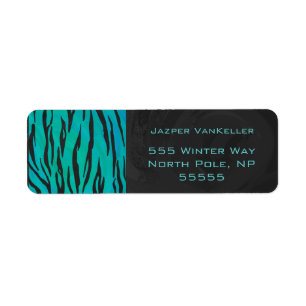 Monogram Tiger Black and Teal Print Pattern