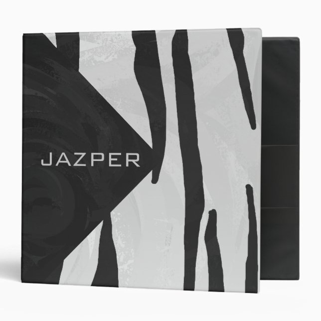 Monogram Tiger Black and White Print Binder (Front/Inside)