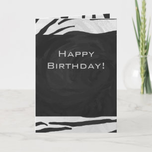 Monogram Tiger Black and White Print Card