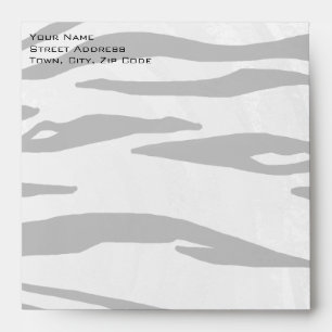 Monogram Tiger Black and White Print Envelope