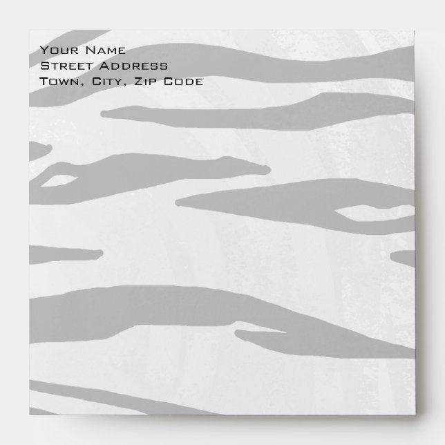 Monogram Tiger Black and White Print Envelope (Front)
