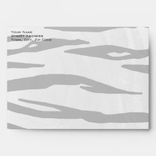 Monogram Tiger Black and White Print Envelopes