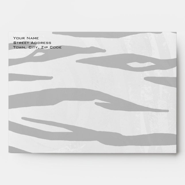 Monogram Tiger Black and White Print Envelopes (Front)