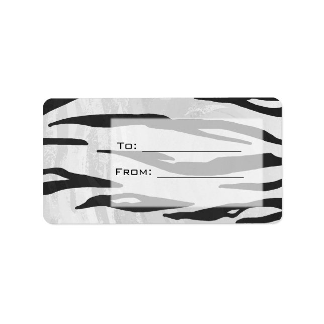 Monogram Tiger Black and White Print Label (Front)