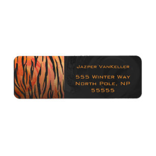 Monogram Tiger Hot Orange and Black Print Pattern