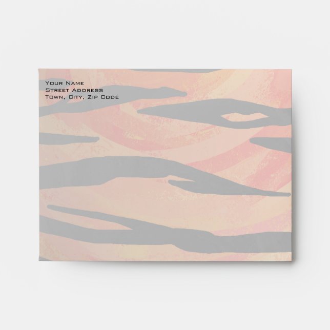 Monogram Tiger Hot Orange and Black Print Pattern Envelope (Front)