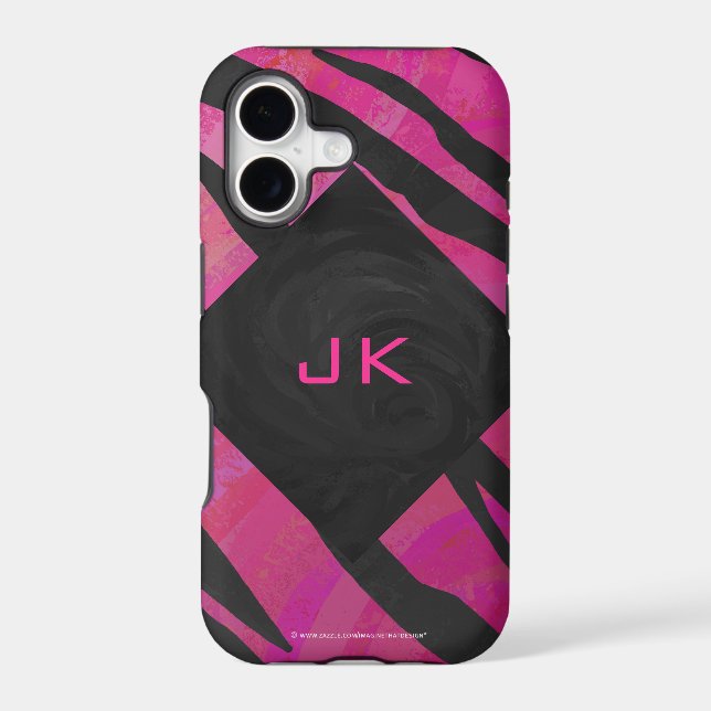 Monogram Tiger Hot Pink and Black Print Pattern (Back)