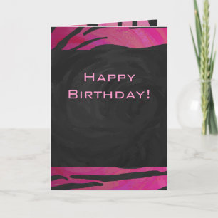 Monogram Tiger Hot Pink and Black Print Pattern Card