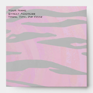 Monogram Tiger Hot Pink and Black Print Pattern Envelopes