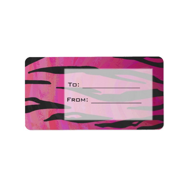 Monogram Tiger Hot Pink and Black Print Pattern Label (Front)