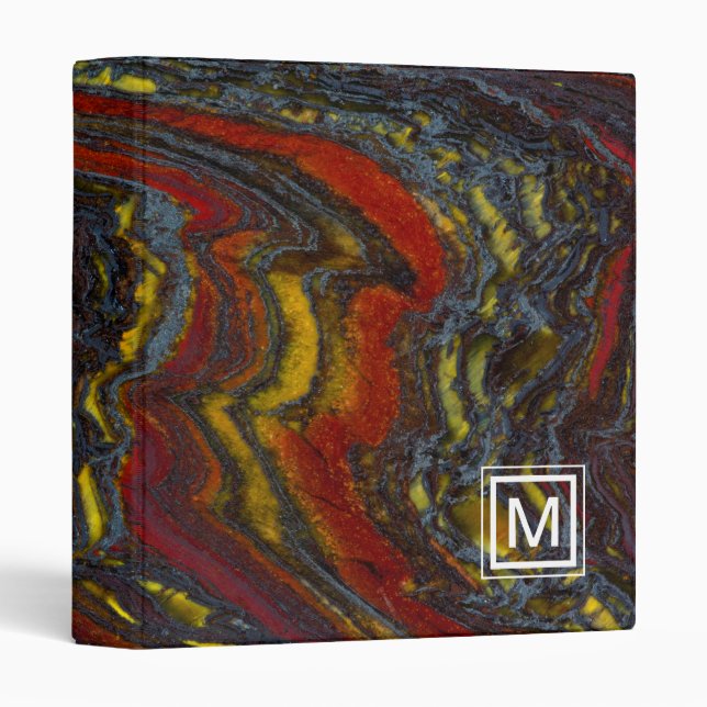 Monogram | Tiger Iron In Red, Yellow, Blue Binder (Front/Spine)