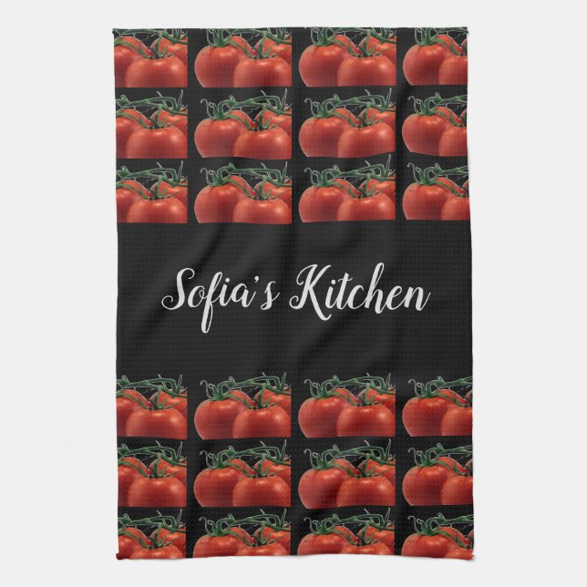 Monogram Tomato Motif serviette de cuisine (Vertical)