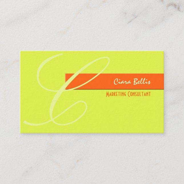 Monogram, tone on tone {customizable background} business card (Front)