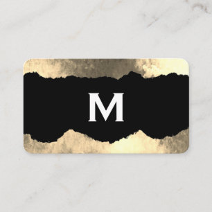 Monogram Torn Glamour Grunge Business Card
