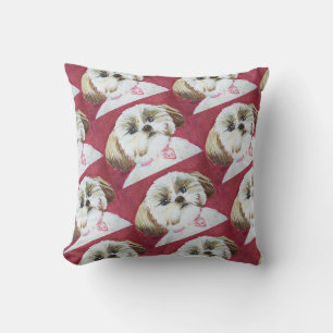 MONOGRAM TOY SHIH TZU MIX THROW PILLOW