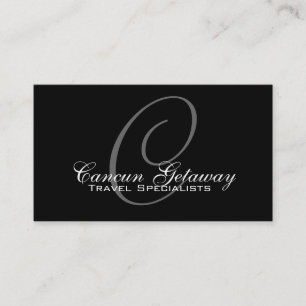 Monogram Travel Agent Business Card