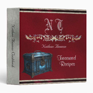 Monogram Treasured Recipes Binder - Burgundy