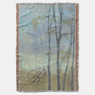 Monogram Tree-Lined Wheat Grass I Throw Blanket