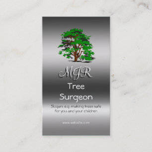 Monogram, Tree Surgeon, metallic-effect Business Card