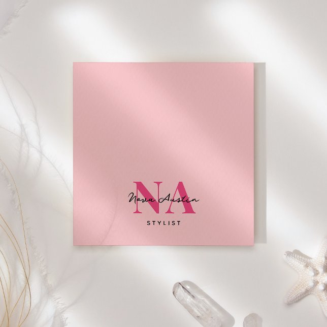 Monogram Trendy Aesthetic Hot Pink Personalized Post-it Notes (Creator Uploaded)