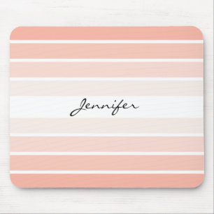 Monogram Trendy Coral Pastel Minimalist Mousepad