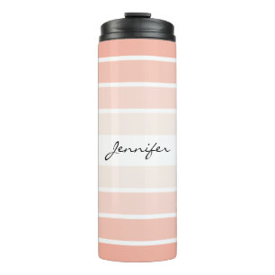 Monogram Trendy Coral Pastel Thermal Tumbler
