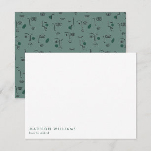 Monogram Trendy Modern  Note  Card