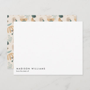 Monogram Trendy Modern Note Card