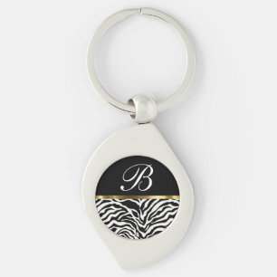 Monogram Trendy Zebra Keychains