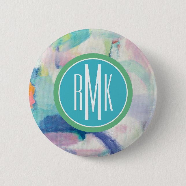 Monogram | Trial and Airy Bright 2 Inch Round Button (Front)