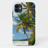 Monogram Tropical Beach Palm Trees