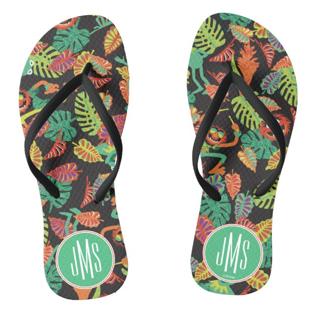 Monogram Tropical Kermit & Animal Pattern Flip Flops (Footbed)