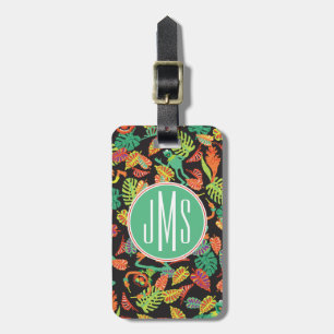 Monogram Tropical Kermit & Animal Pattern Luggage Tag