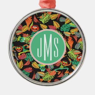 Monogram Tropical Kermit & Animal Pattern Metal Ornament