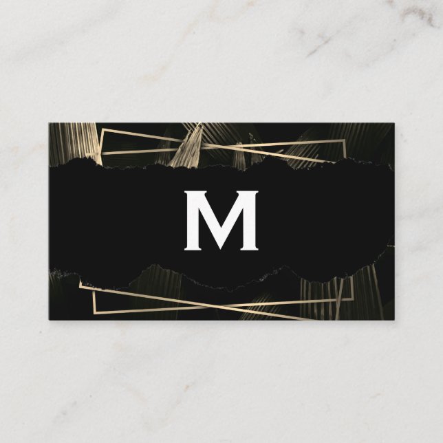 Monogram | Tropical Leaves Business Card (Front)